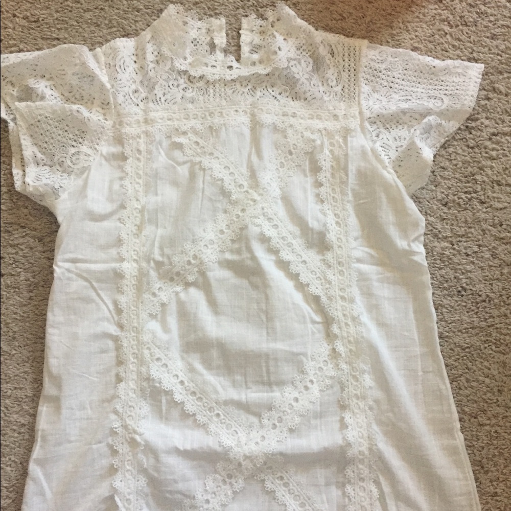 White lace shirt